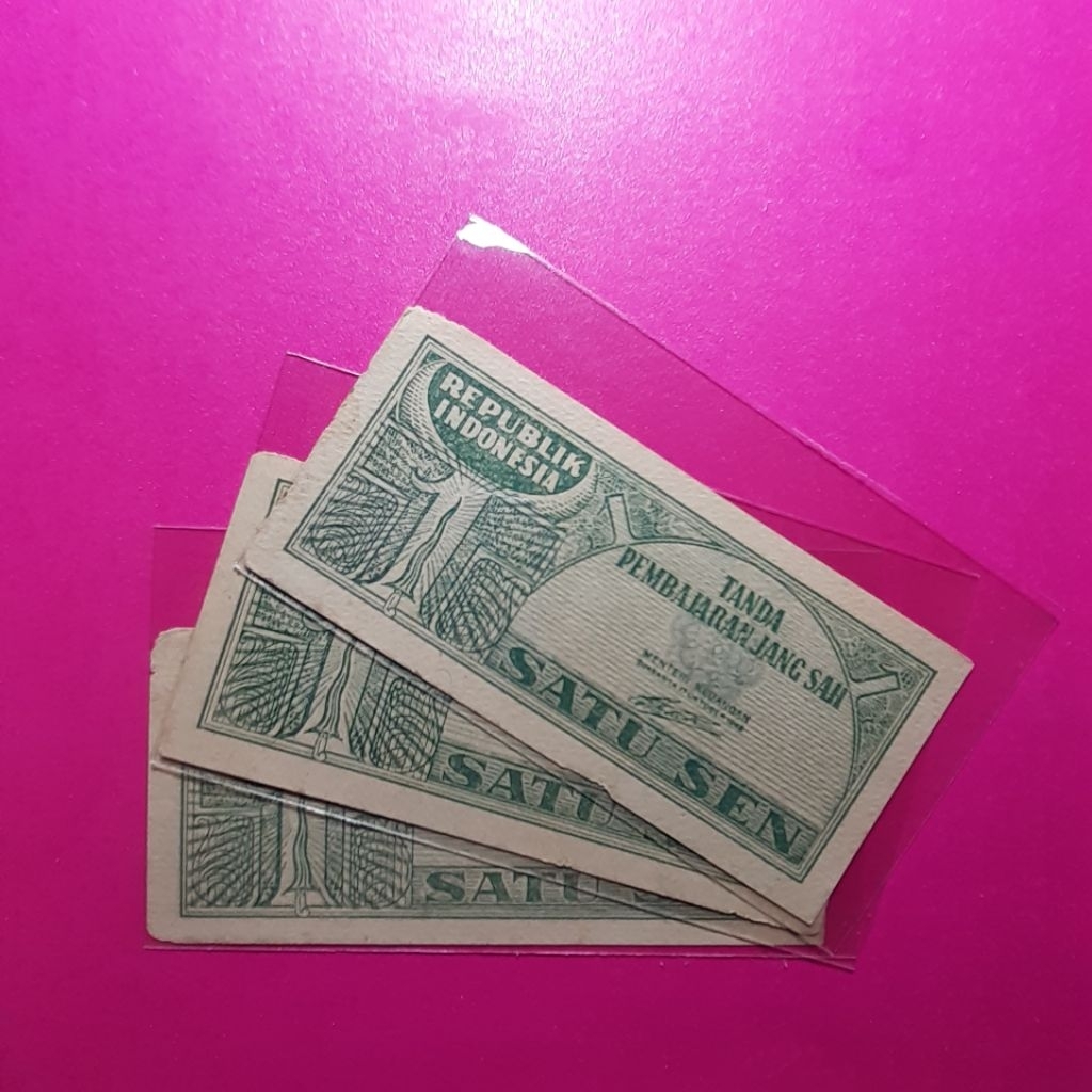 uang kuno 1 sen ori 1945