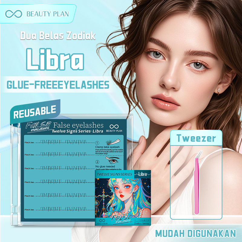 BEAUTY PLAN Libra bulu mata bawah  Natural Segmentasi Reusable Individual Lashes
