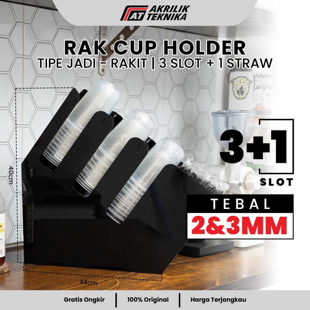 Rak Cup Holder Dispenser Organizer Paper Cup 3 + 1 Straw
