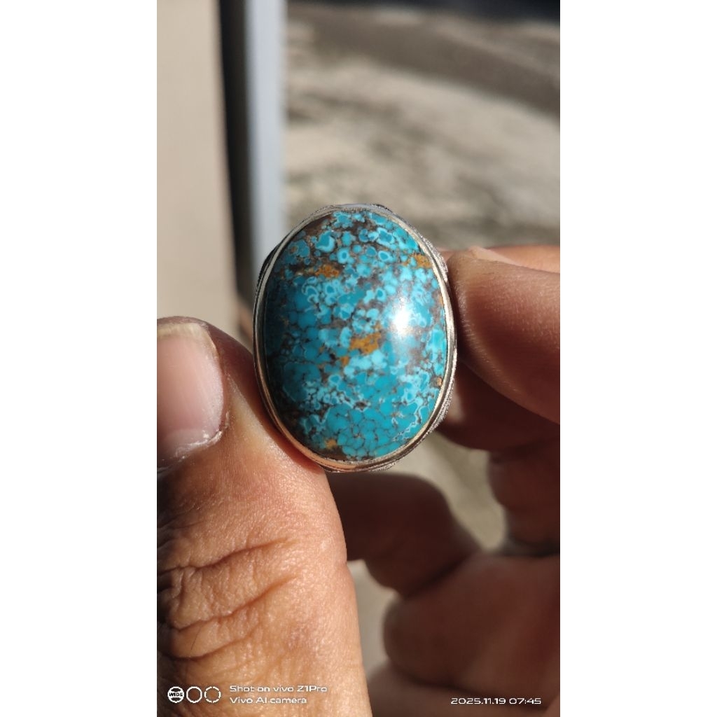 natural pirus persia biru urat emas