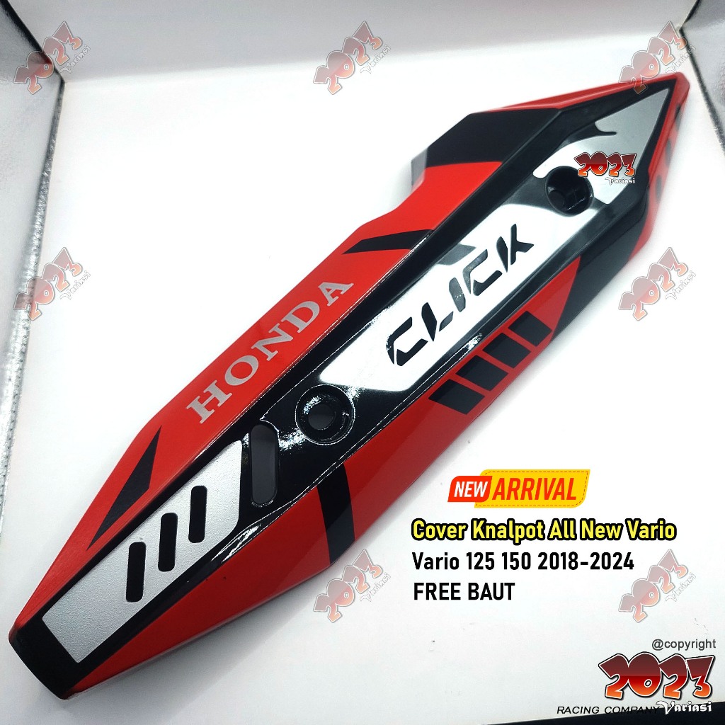 COVER KNALPOT VARIO 125/150 TUTUP KNALPOT VARIO 125/150 LED 2018 - 2024 FREE BAUT BAHAN TEBAL