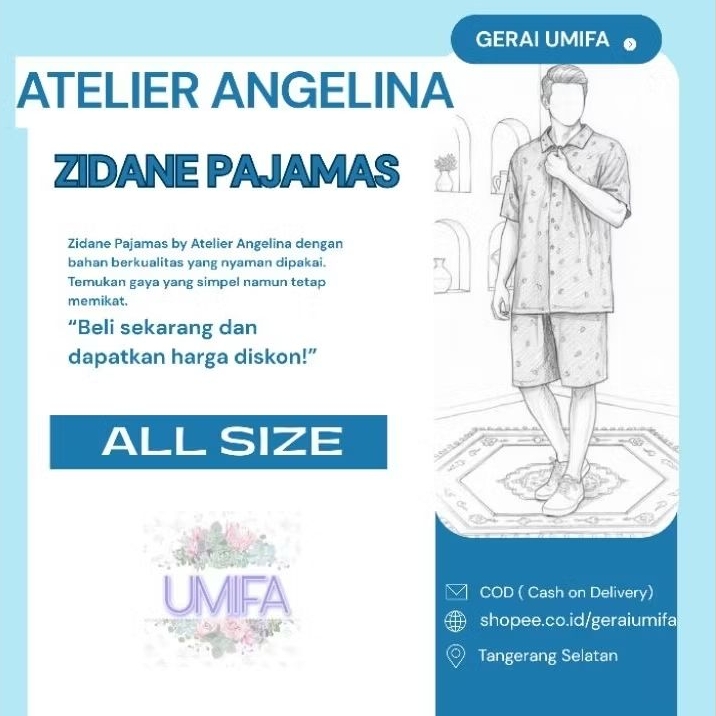 Zidane Pajamas Atelier Angelina Angel Zidane Roe Deer Tertiery Letter Black Piyama pria rayon adem v