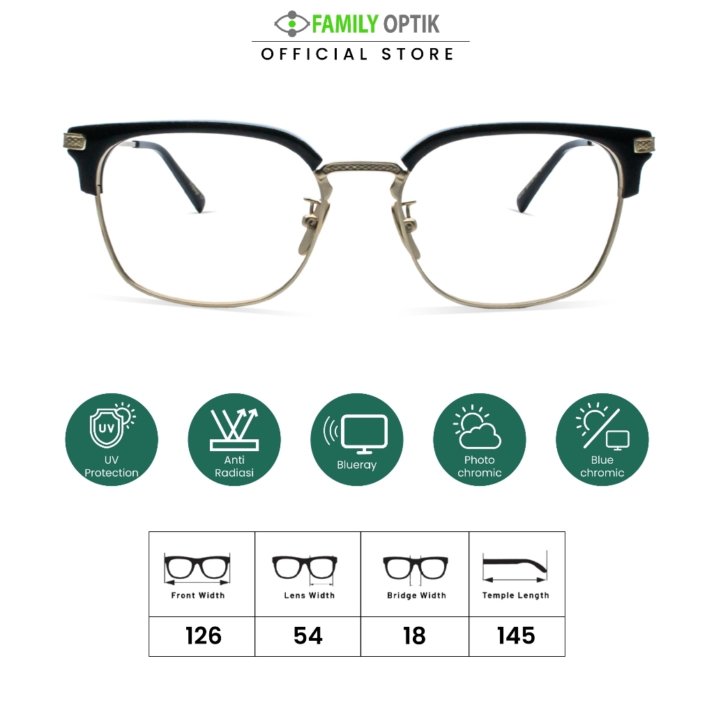 Family Optik - Kacamata Vintage Blueray Photocromic Anti Radiasi 160701
