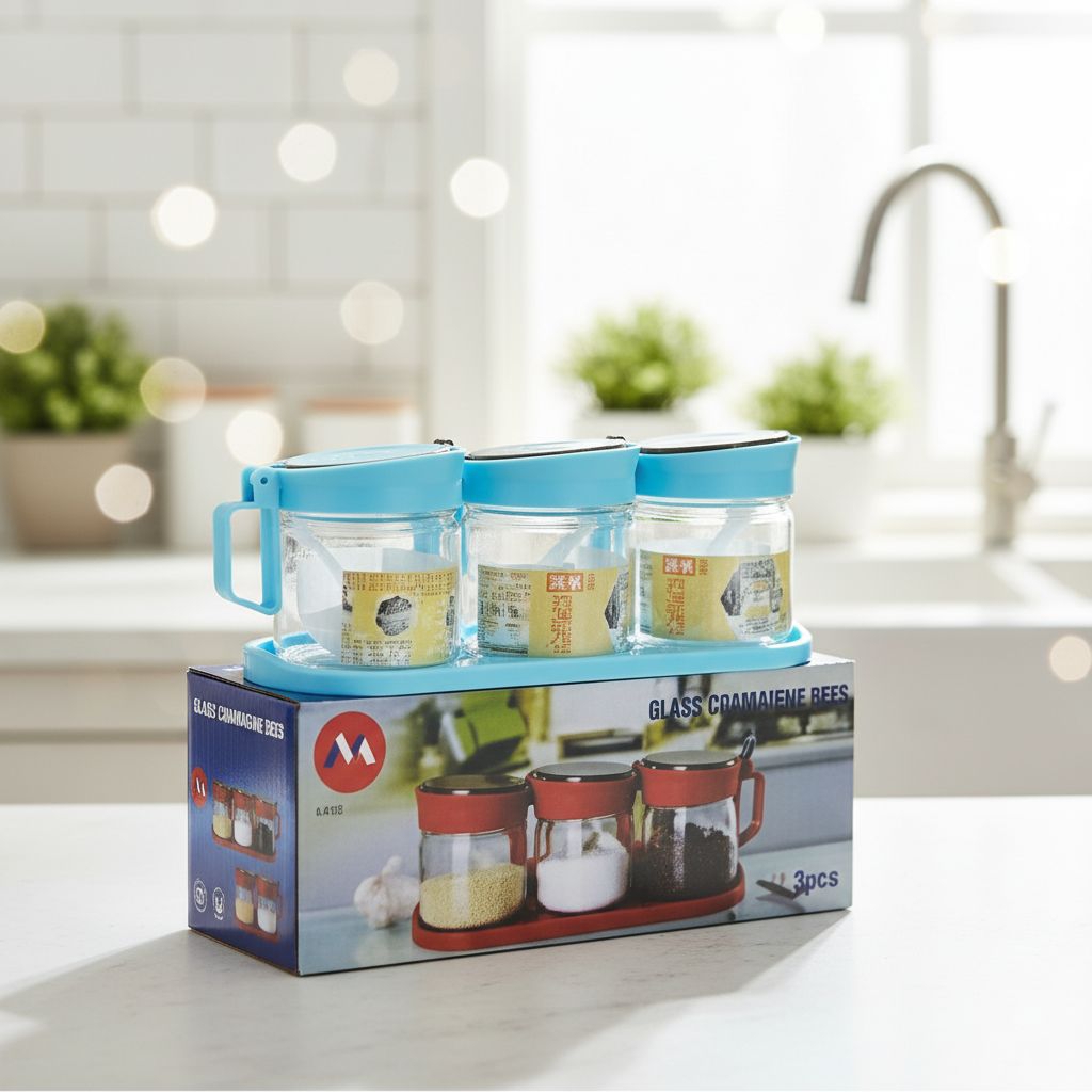 Kitchen Jar Set 3 in 1 / Tempat Bumbu Set