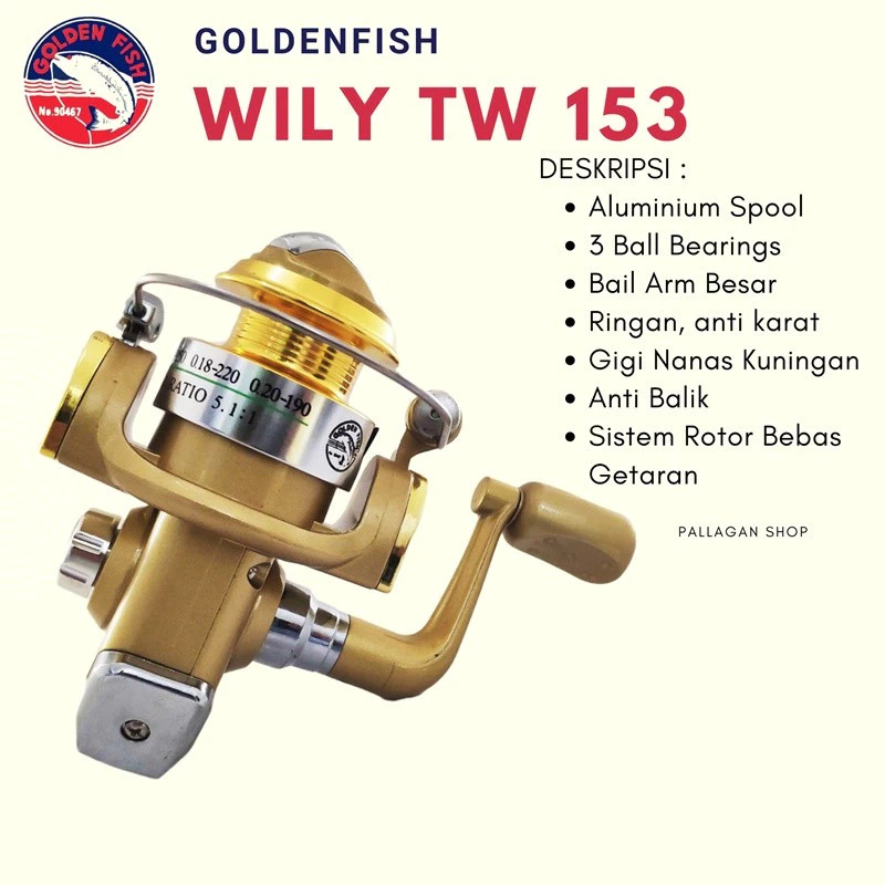 Reel Pancing/Kerekan Pancing Golden Fish Wily TW-153