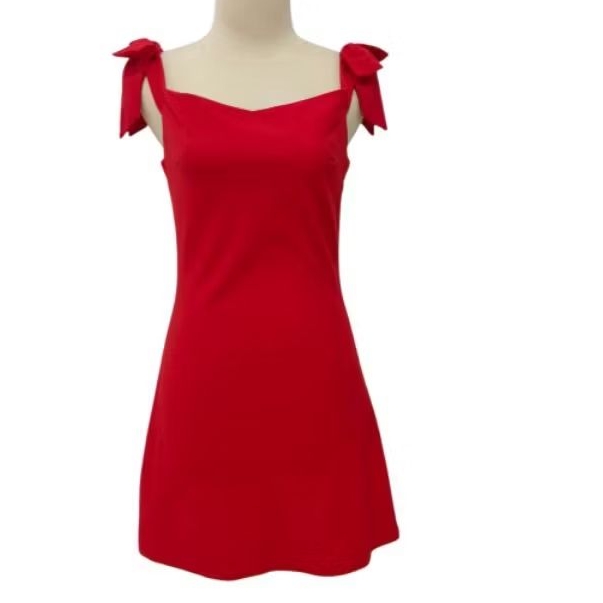 Dress Casual Merah Overall Seksi Anak Remaja Dewasa Ukuran Kecil Murah