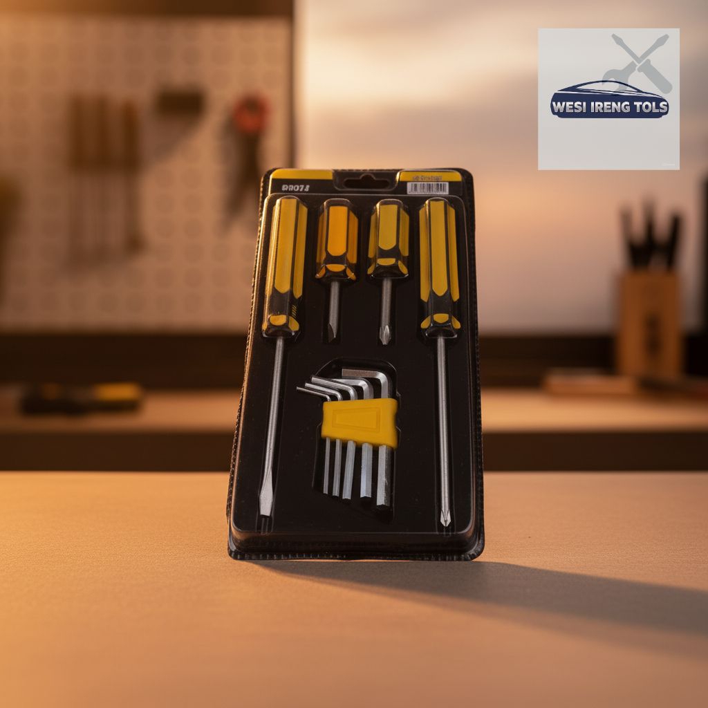 KUNCI L DAN OBENG -+ 1SET 9PCS