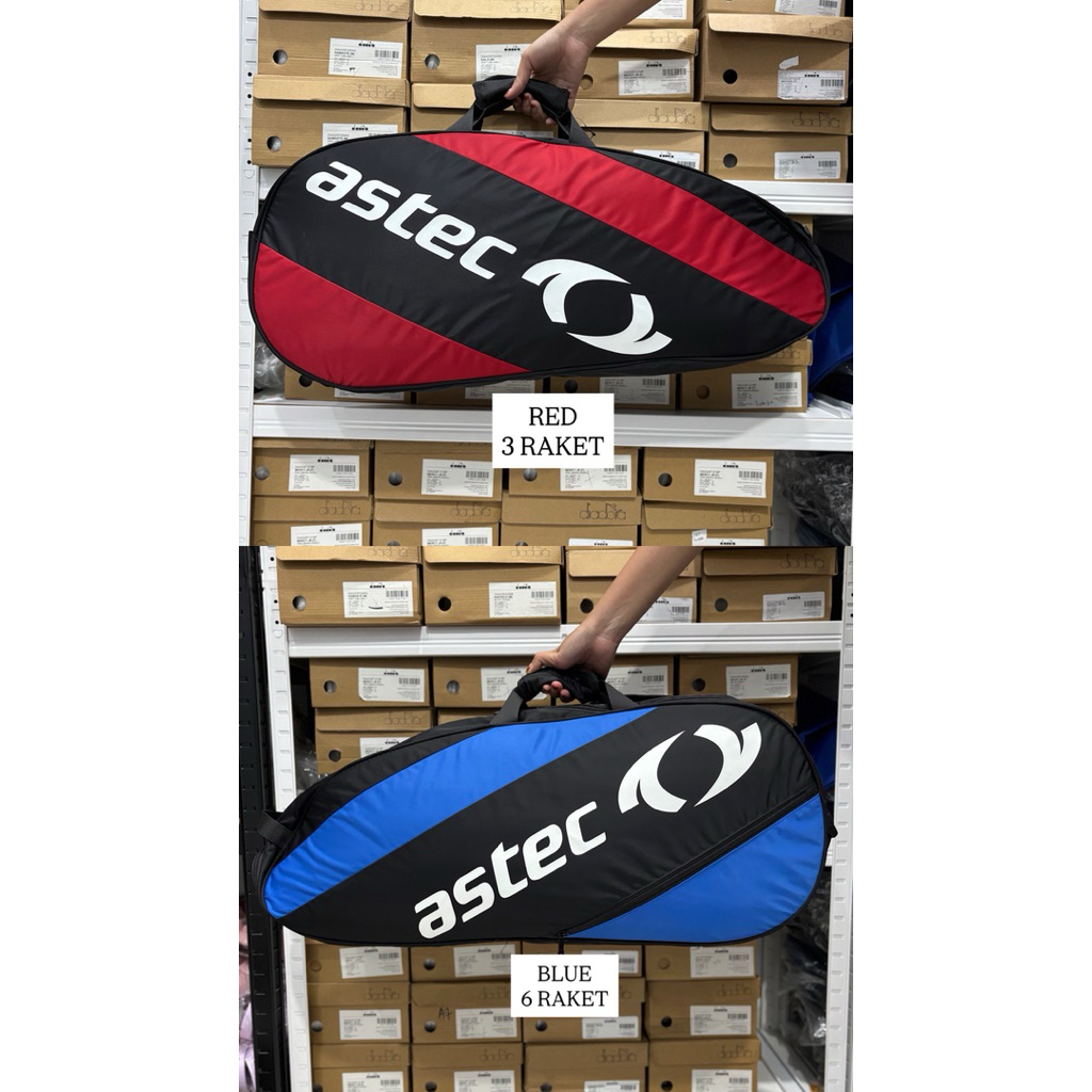 TAS RAKET ASTEC BADMINTON JAMESON ASCBGU4UB1R 3RK RED DAN 6RK BLUE ORIGINAL