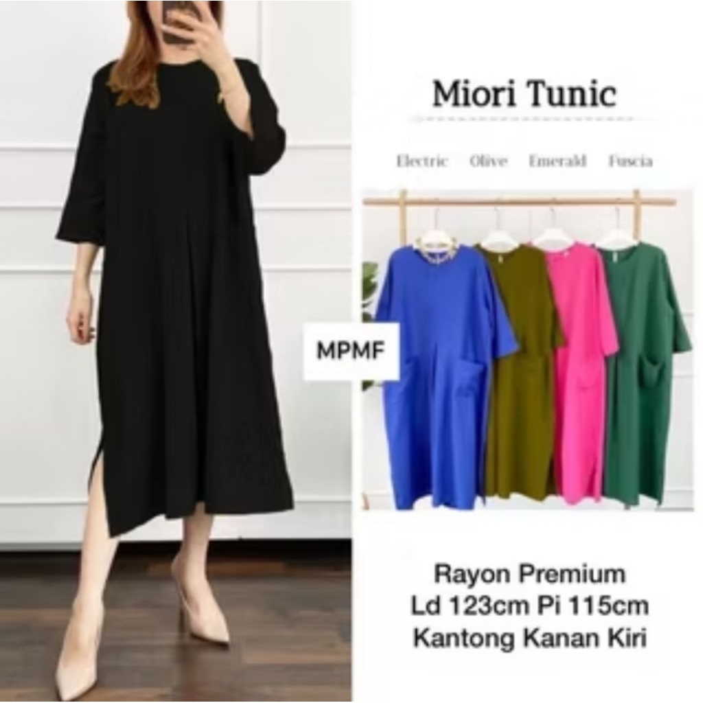 Atasan Wanita Tunic Miori Polos Jumbo Set RayonPremium | Atasan Wanita Tunic