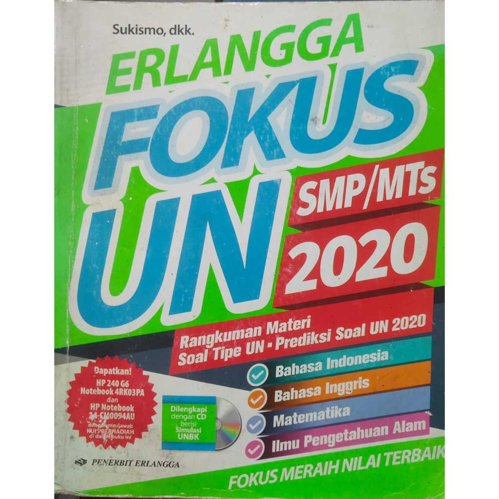 BUKU ERLANGGA FOKUS UN SMP/MTS 2020 BEKAS ORI