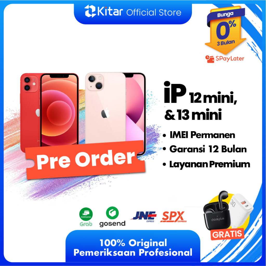 iPhone 12 Mini | 13 Mini ex iBox IMEI Permanen Garansi 12 Bln 100% Original Second iPhone FULLSET 64