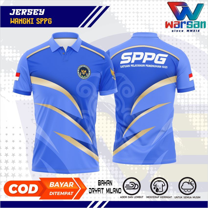 JERSEY WANGKI SPPG PENDEK FULLPRINTING / KAOS POLO SPPG DRYFIT / JERSEY KERAH SPPG