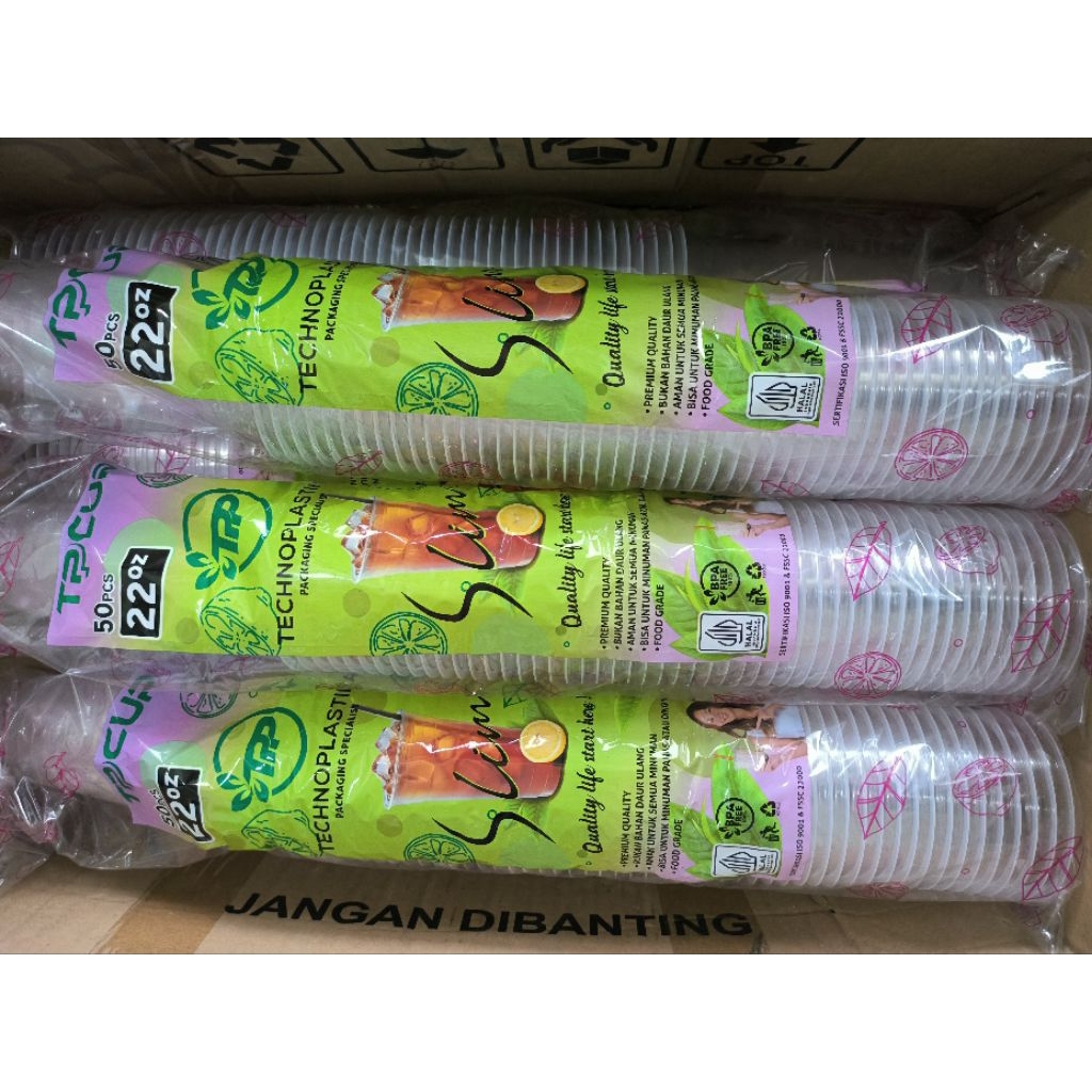 Cup Gelas Bening Techno ukuran 22 OZ Slim