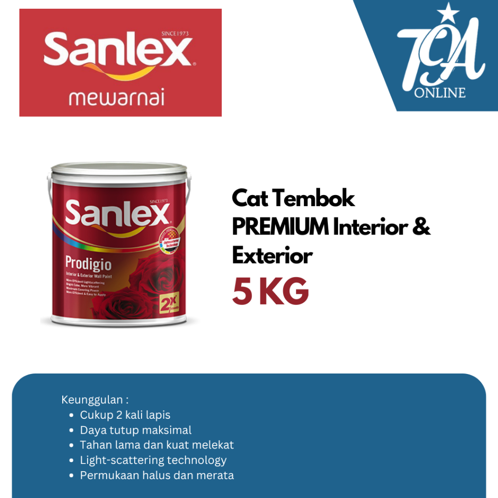 SANLEX Prodigio Cat Tembok Premium Interior & Exterior 5 KG