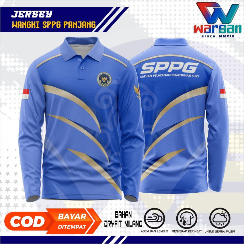 JERSEY WANGKI SPPG FULLPRINTING / KAOS KERAH SPPG PANJANG DRYFIT / JERSEY POLO SPPG