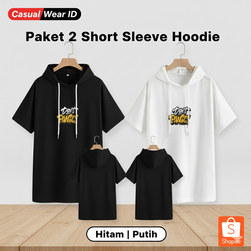 2 Gaya dalam 1 Paket Kombo Kaos Hoodie