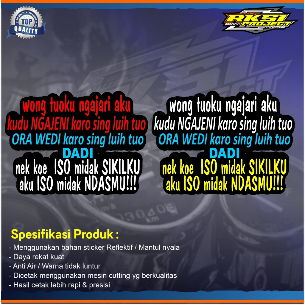STIKER CUTTING KATA KATA MUTIARA JAWA