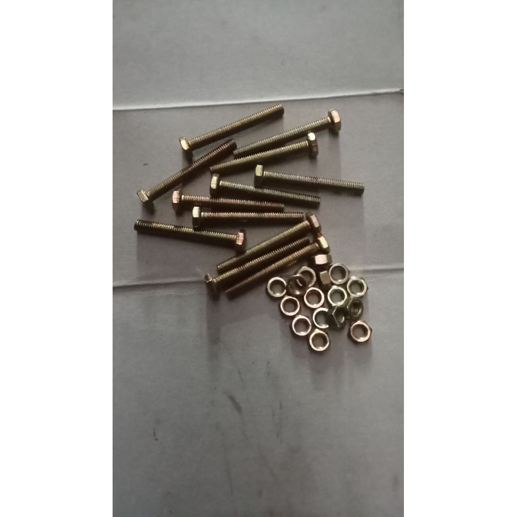 baut mur 6x50 panjang 5cm isi 25pcs