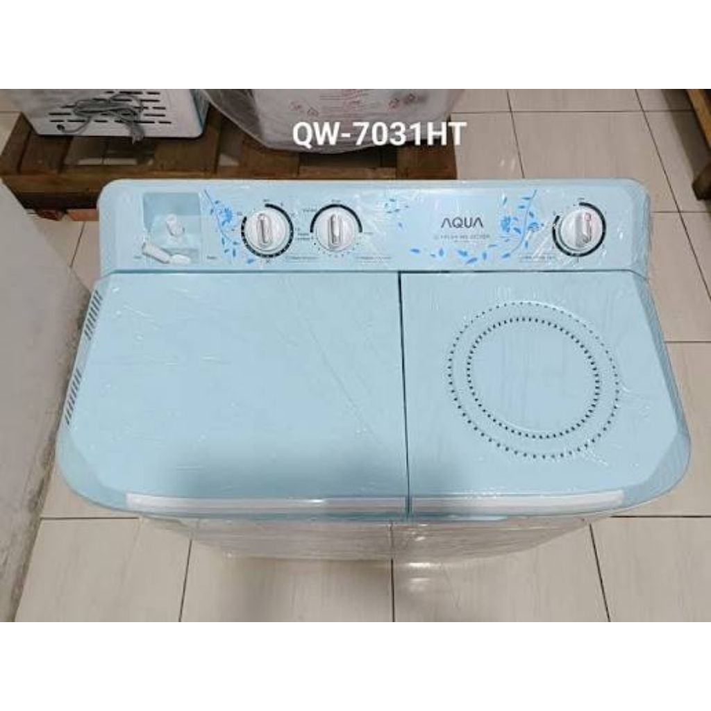 Mesin Cuci 2 Tabung AQUA QW-7031HT ( 7 Kg )  QW 7031 HT QW7031HT Hijab SERIES pengganti 781XT - Sema