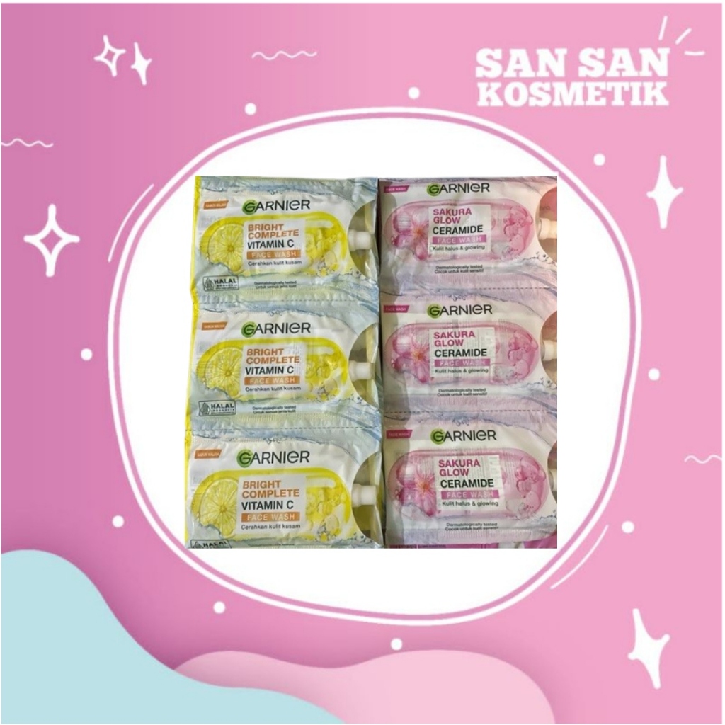 Garnier Foam Sachet 1 Karton (Isi 25 Renteng) 9ML Sakura / Bright Complete
