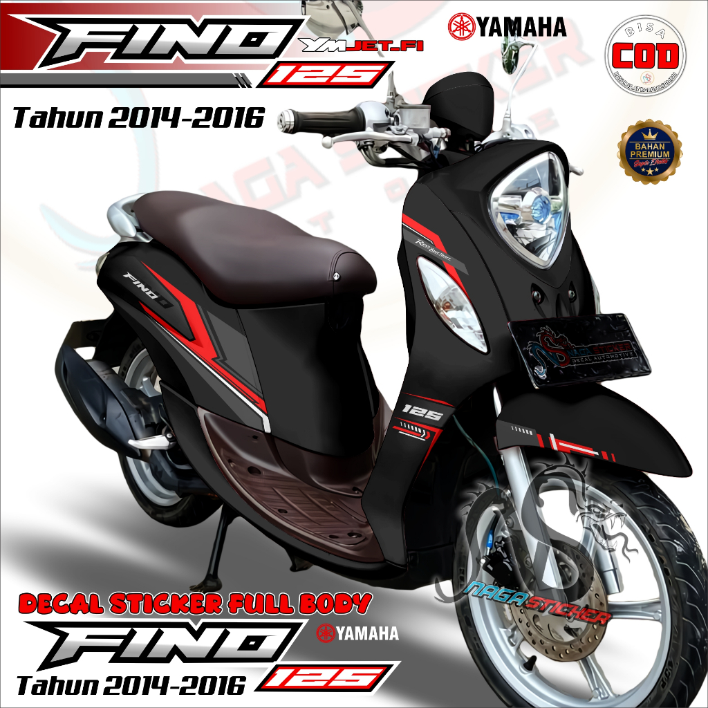 Bisa COD Decal Sticker Full Body Yamaha Fino Fi 125 Motif Simple Race CA12305 Desain Custom Stiker