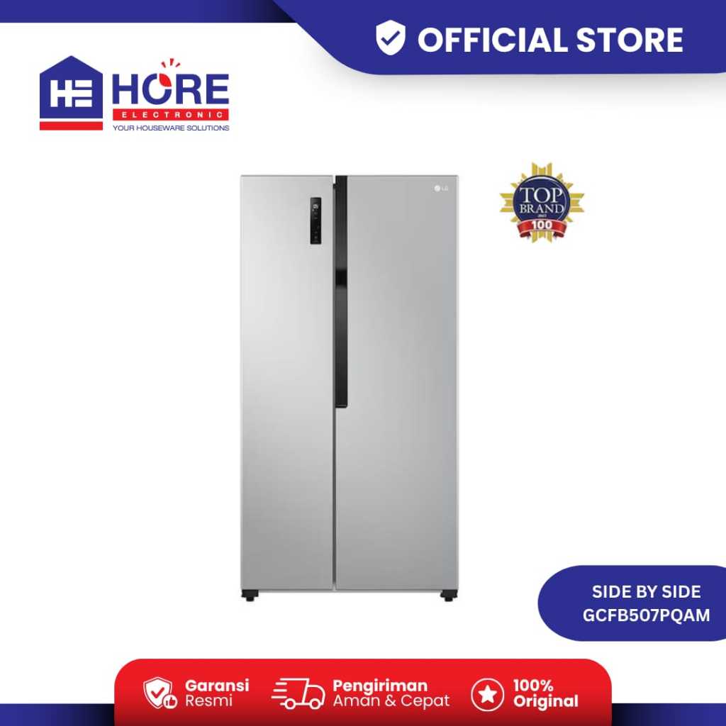LG LEMARI ES KULKAS SIDE BY SIDE INVERTER GCFB 507PQAM 509 LITER