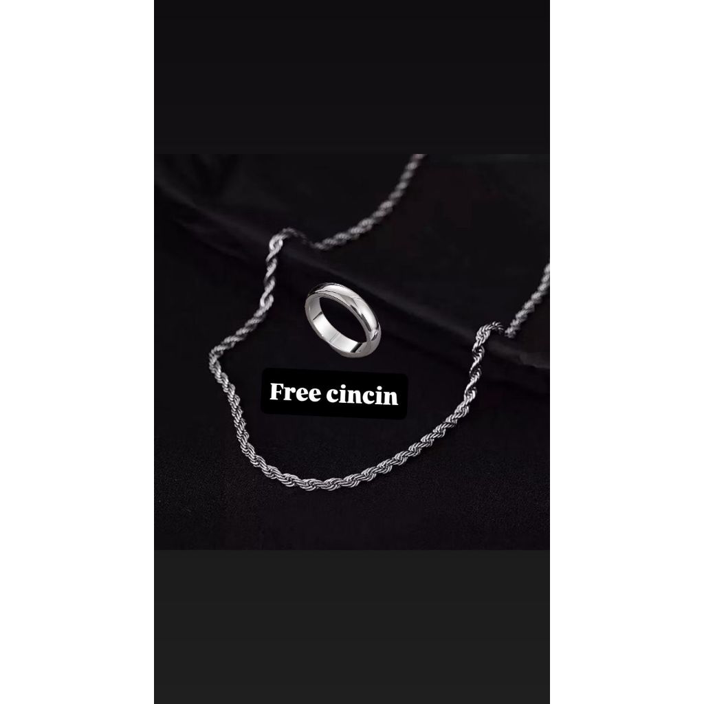 FREECINCIN-Kalung Rantai Model Tambang Lapis Emas Kode 750/Kalung Rantai Pria Dan Wanita/Kalung Rant
