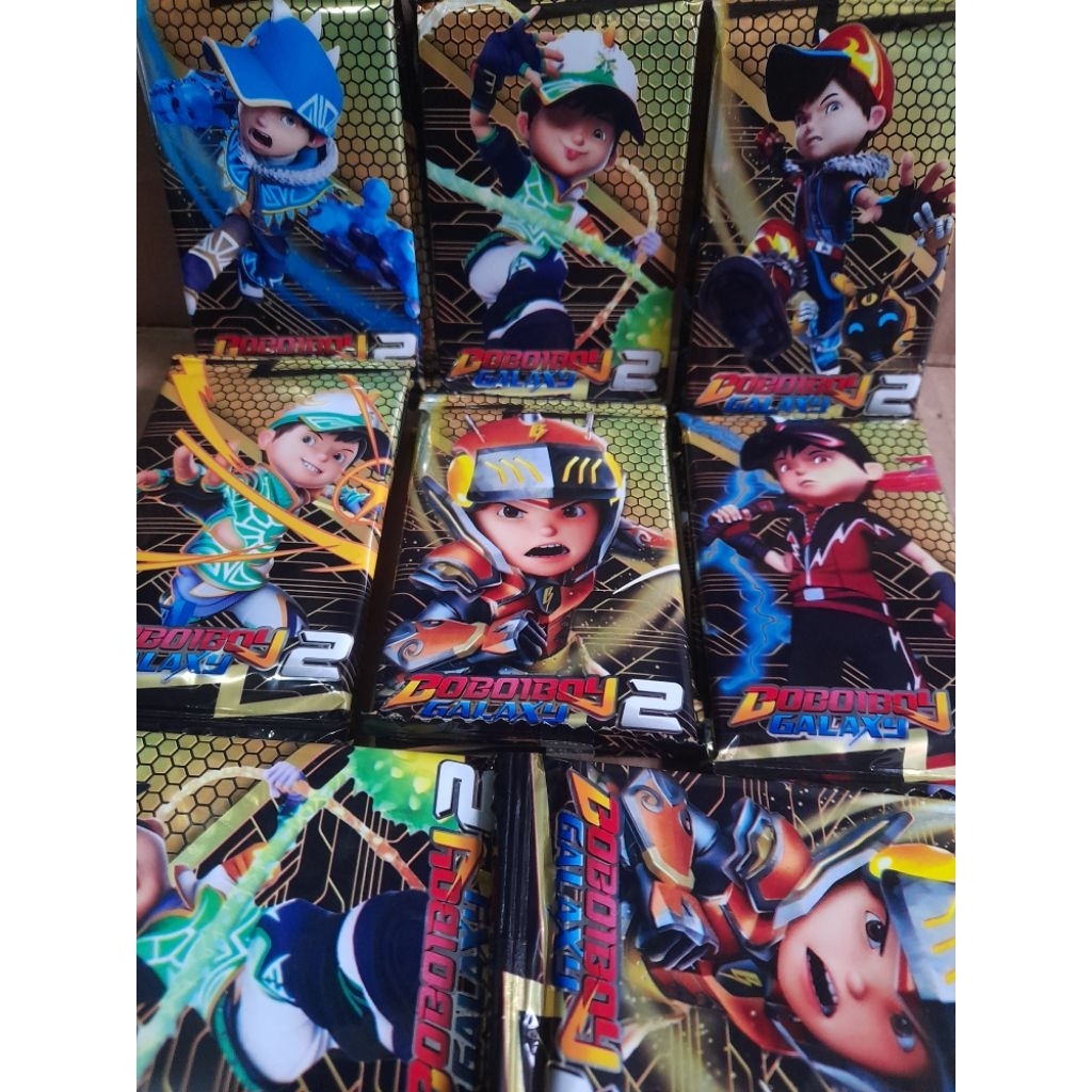 12 SACHET MAINAN KARTU BOBOIBOY GALAXY 2 NEW VERSION BOBOIBOY DG TERBARU TRADING CARD BOBOIBOY
