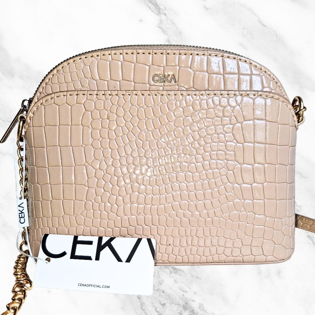 CEKA Tas Selempang Wanita Croco Nude