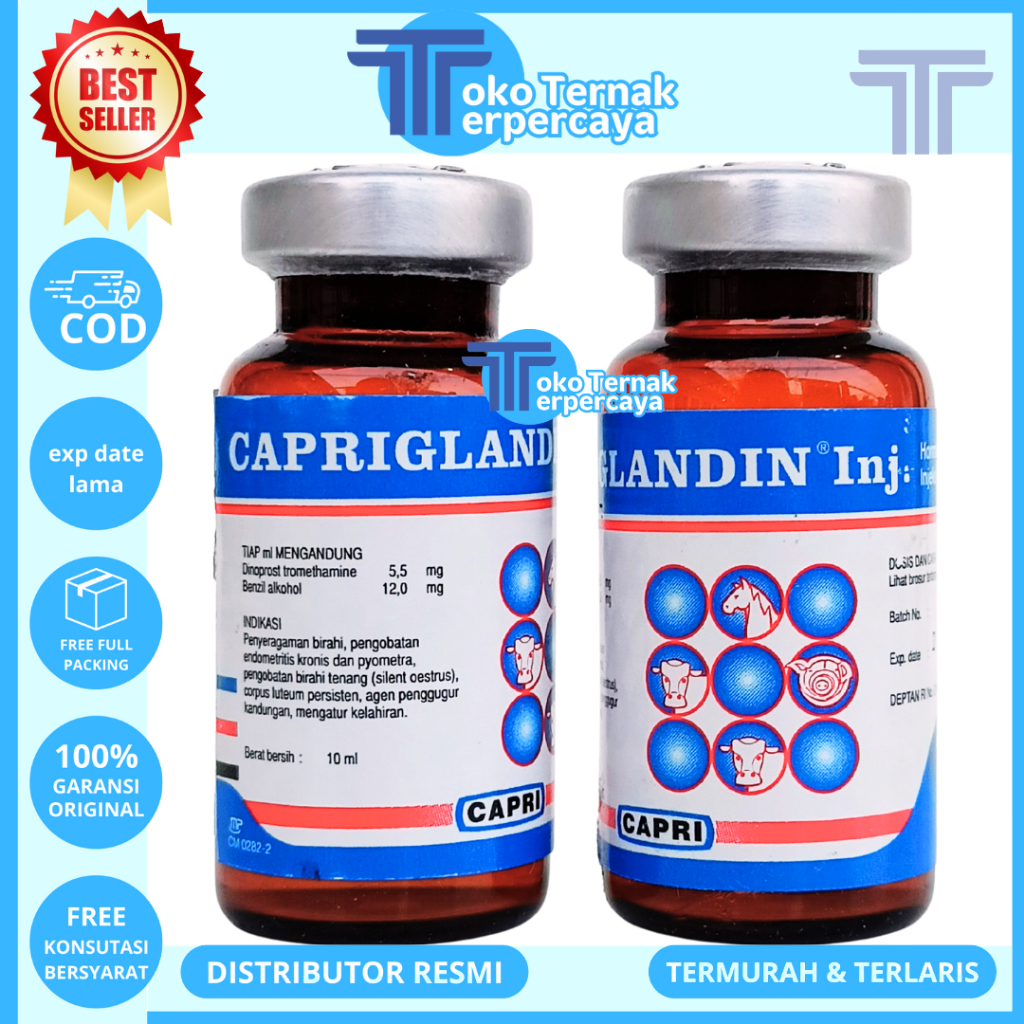 CAPRIGLANDIN INJ 10ML - Hormon Sinkronisasi Estrus Sapi Kambing Domba Kuda Babi
