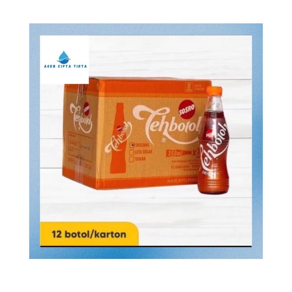 TEH BOTOL SOSRO BOTOL 1 DUS 350 ML 12 PCS / Teh Botol Sosro 1 Dus