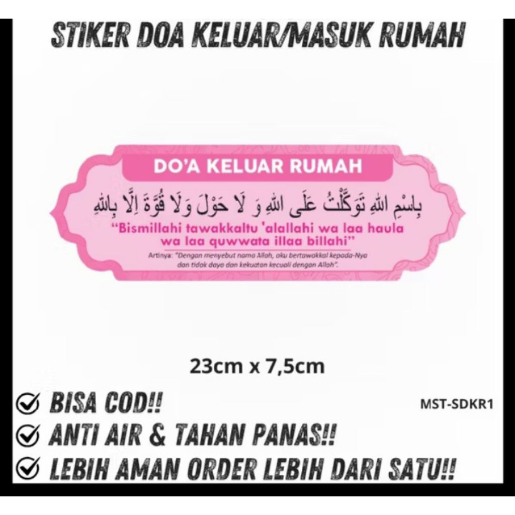 stiker sticker doa keluar rumah