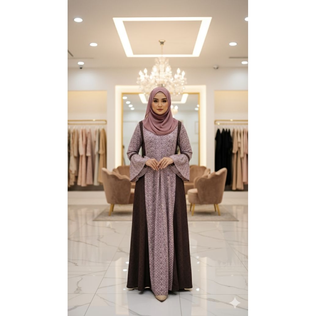 gamis dress logo zashi(zaskiaS) brand mewah model kekinian by dalalah fashion