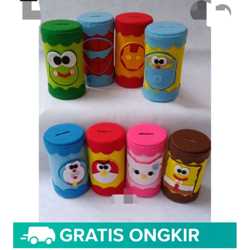 celengan kaleng rokok/kerajinan flanel ready stok