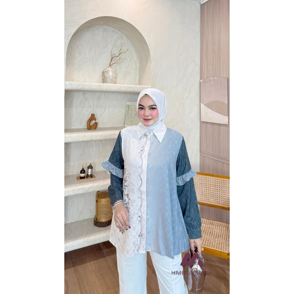 Atasan hmf luxury bianca / kemeja hmf luxury bianca / bianca  hmf luxury / kemeja hmf luxury / atasa