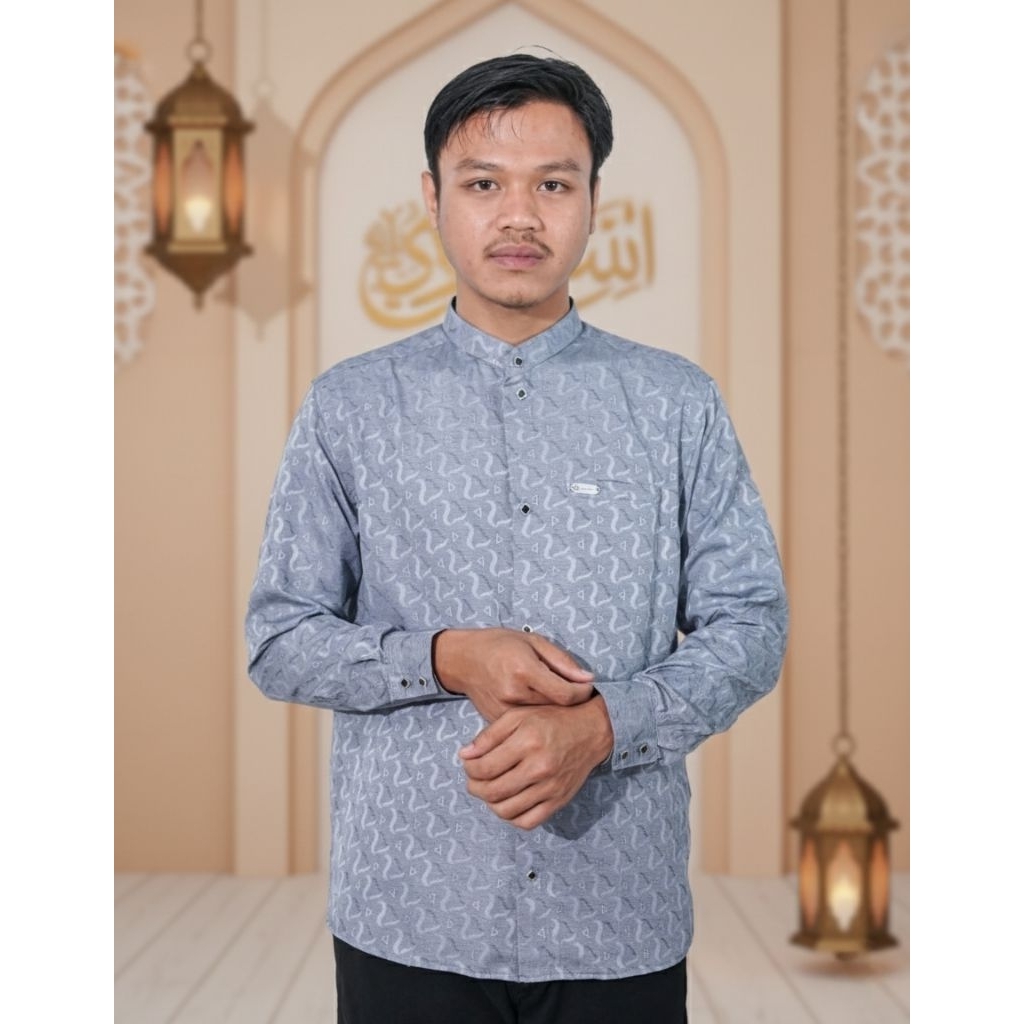 kemko sultan/ kemaja koko sultan jaguar koko  lengan panjang koko motif timbul jaguar motif dominic