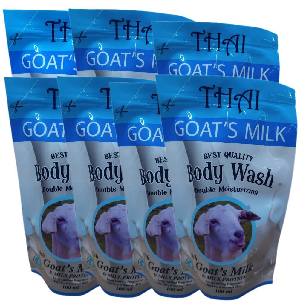 Paket 7 Pouch Body Wash Sabun Cair Extra Susu Thai Goat's Milk 100ml Double Moisturizer