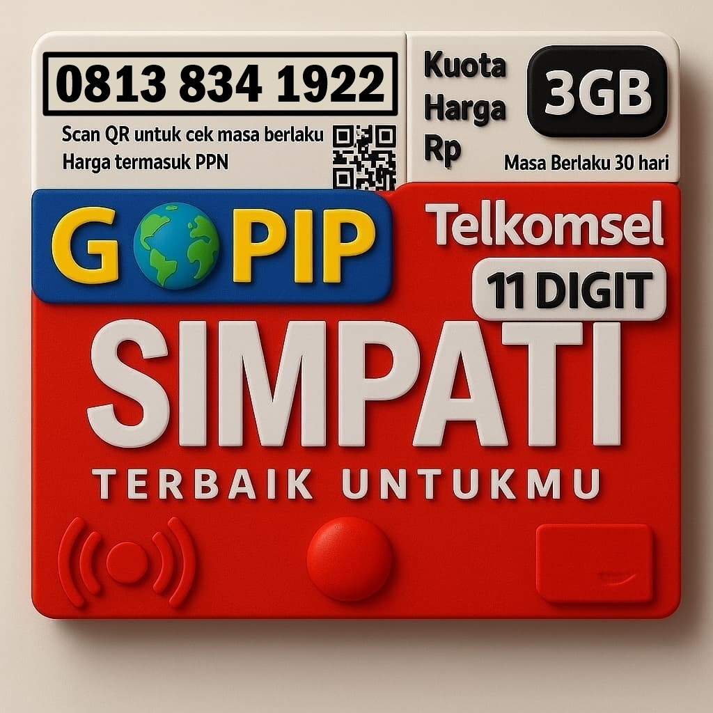 Nomor Cantik SimPATI 11 Digit Seri Tahun 1922 #TerbaikUntukmu + Bonus Kuota 3GB Nasional