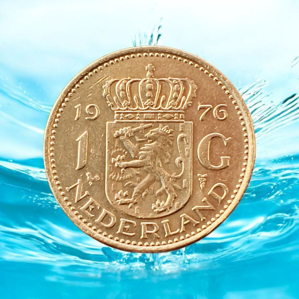 Koin asing Belanda 1 Gulden Ratu Juliana 1976