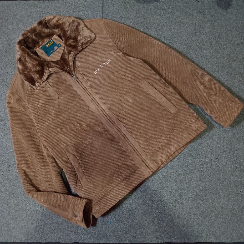 UgiZ Work Jacket Winter Corduroy Fur Sherpa Vkei Gothic Grunge Size XL