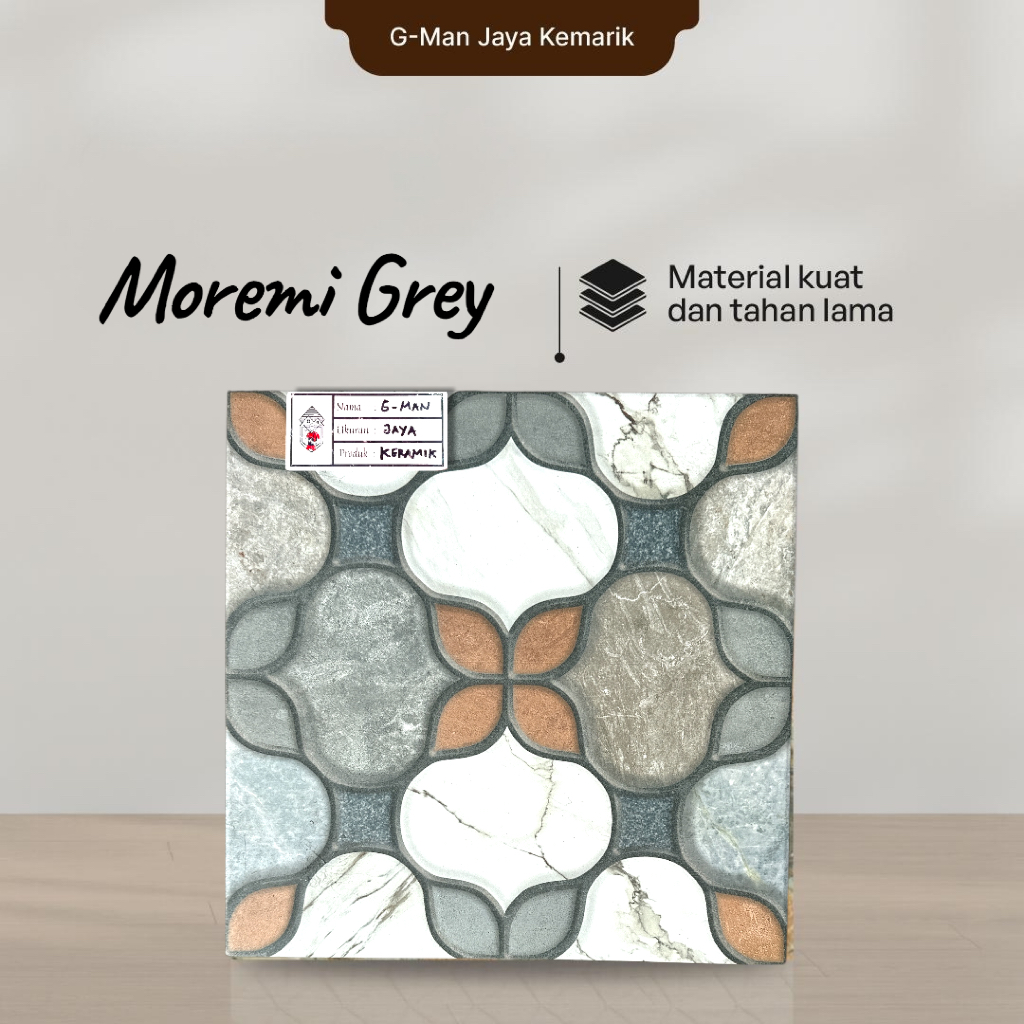 Keramik Lantai Kasar 40x40 Moremi Grey Keramik Mulia Ceramic Garasi/Carpot Grade B Isi 6pcs