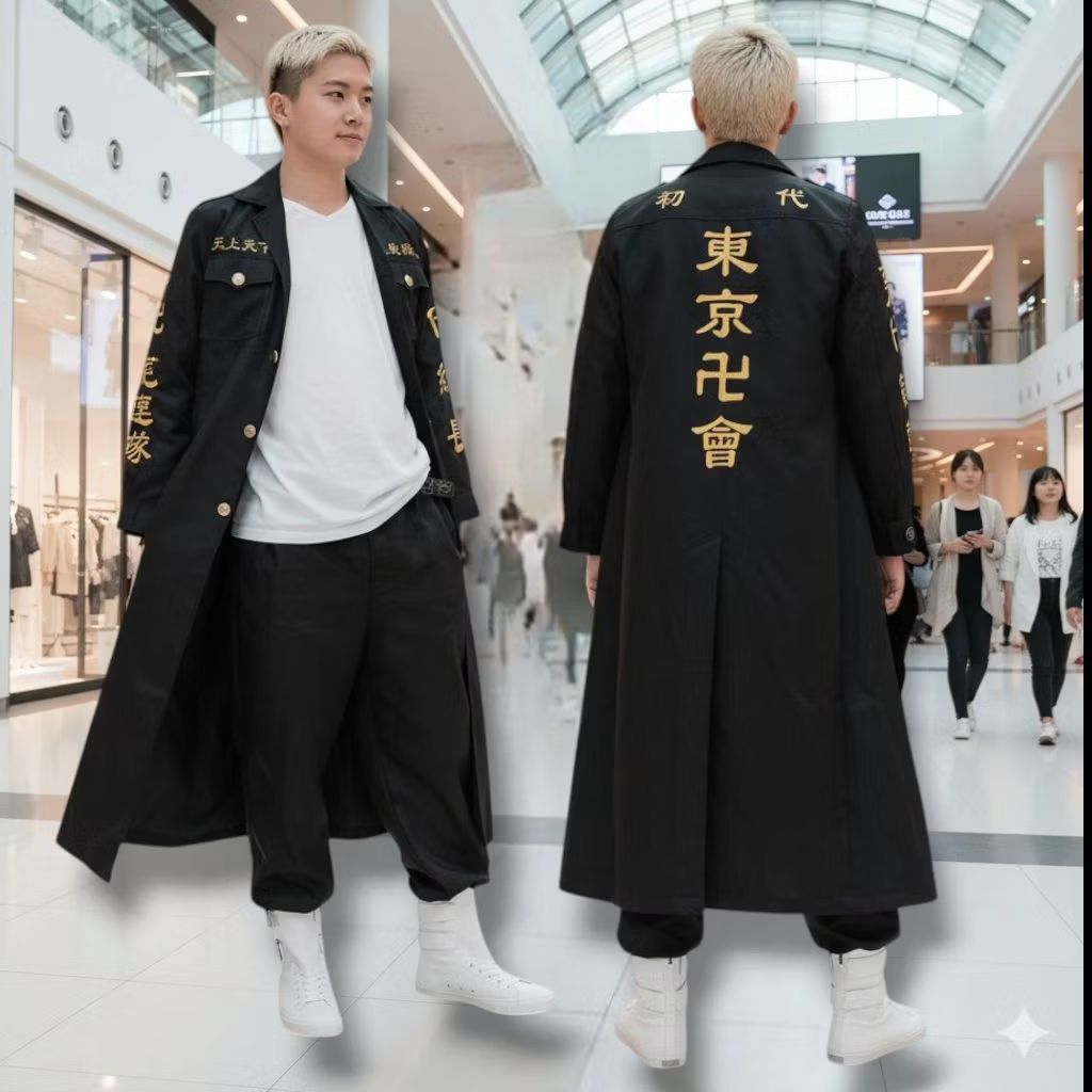 jubah anime tokyo revengers manji kancing long
