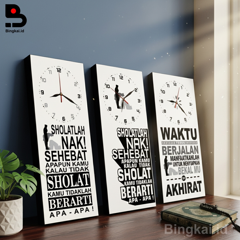 Jam Dinding Motivasi Islami / Jam dinding Kaligrafi / Jam DInding Unik / Jam Dinding Kotak