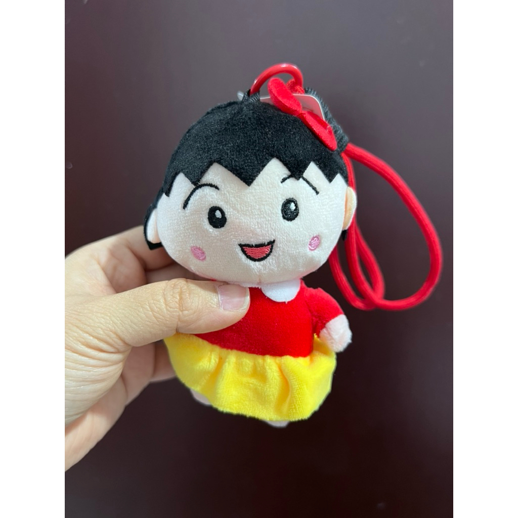 Boneka Gantungan Kunci/Tas Chibi Maruko Chan Kostum Merah 10 Cm