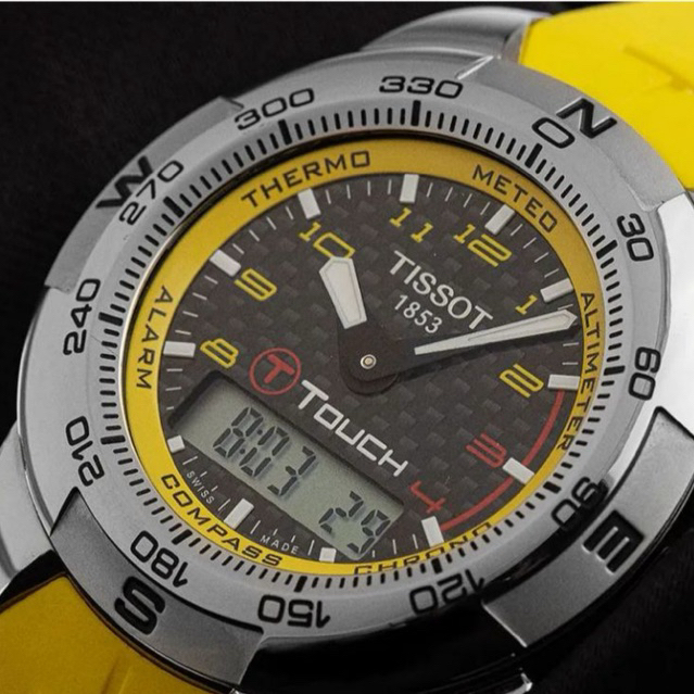 Tissot 1853 T-Touch Nascar Special Race Edition Yellow Titanium Watch (second)