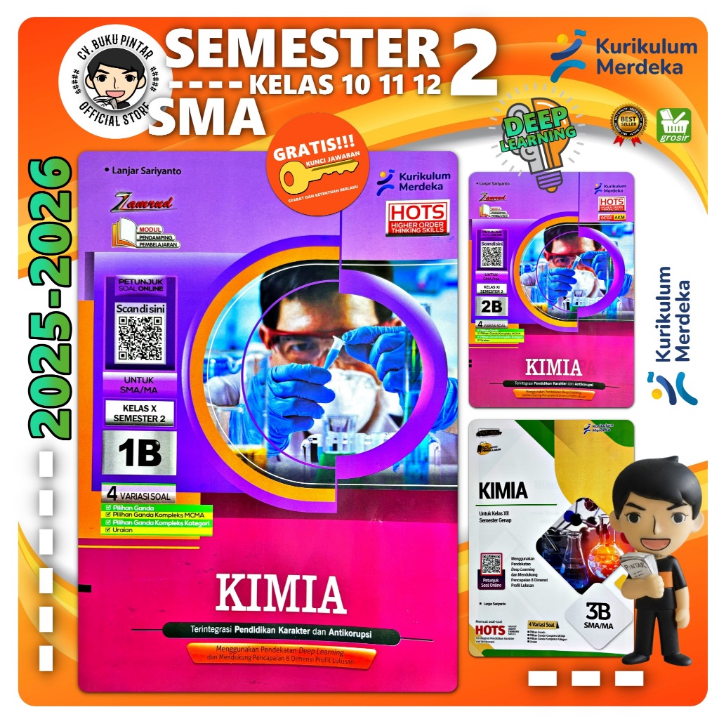 LKS KIMIA SMA/ MA KELAS 10 11 12 SEMESTER 1 & 2 2025-2026 Deep Learning KURIKULUM MERDEKA | Zamrud P