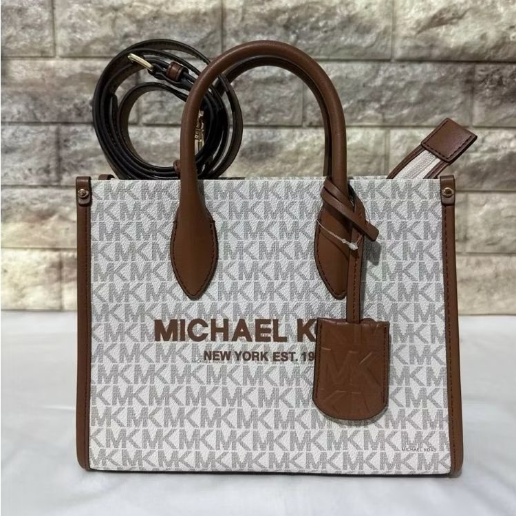 mk Mirella Small Top Zip Shopper Crossbody Bag Vanilla