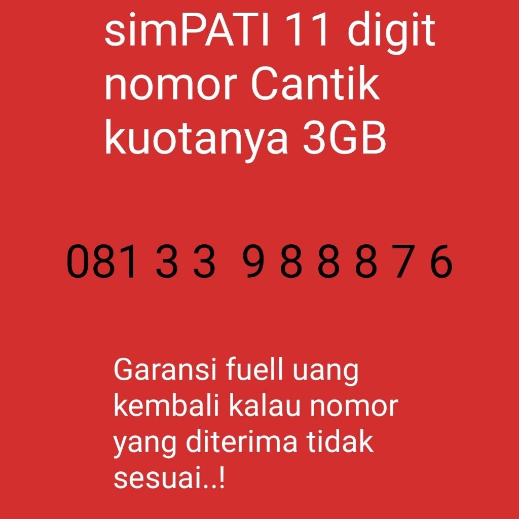 simPATI 11digit  noCantik kuotanya 3GB