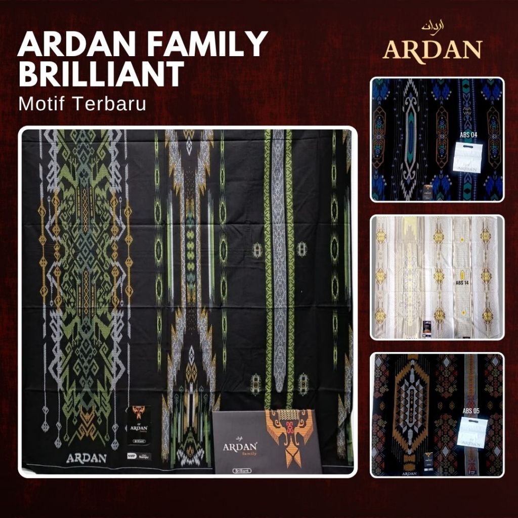 SARUNG ARDAN BRILLIANT GOLD SILVER FAMLY HITAM PUTIH