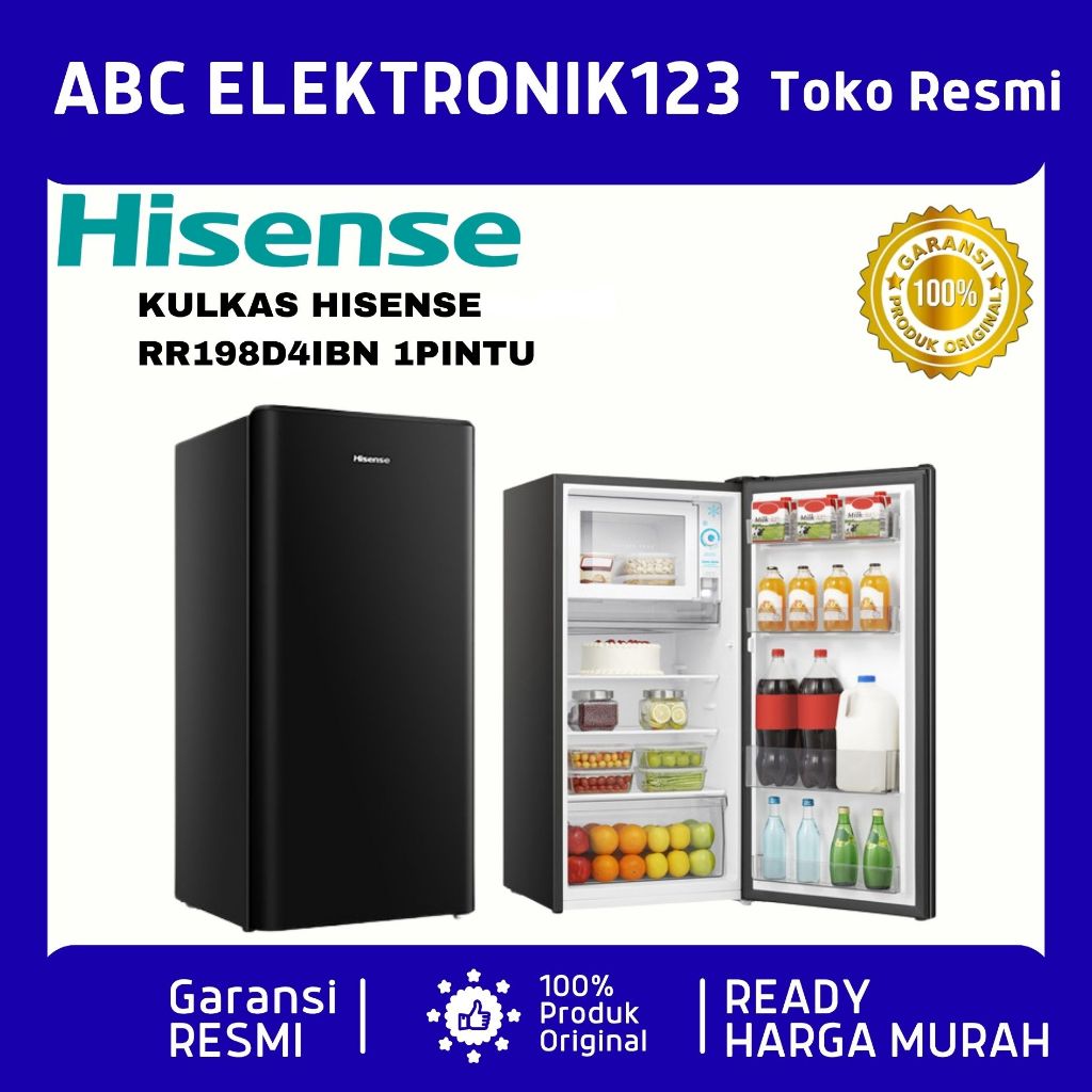 KULKAS HISENSE RR198D4IBN 1 PINTU RR-198D4IBN